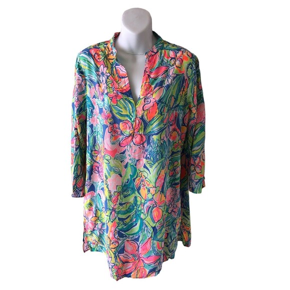 Lilly Pulitzer Esme Cover Up Dress in Bennet Blue Surf Gypsea, Small - Picture 1 of 9